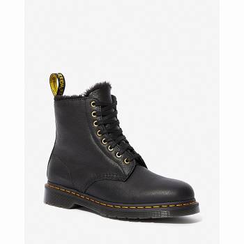 Dr Martens 1460 Pascal Faux Fur Lined Lace Up - Cierne Cizmy Panske, D018SK